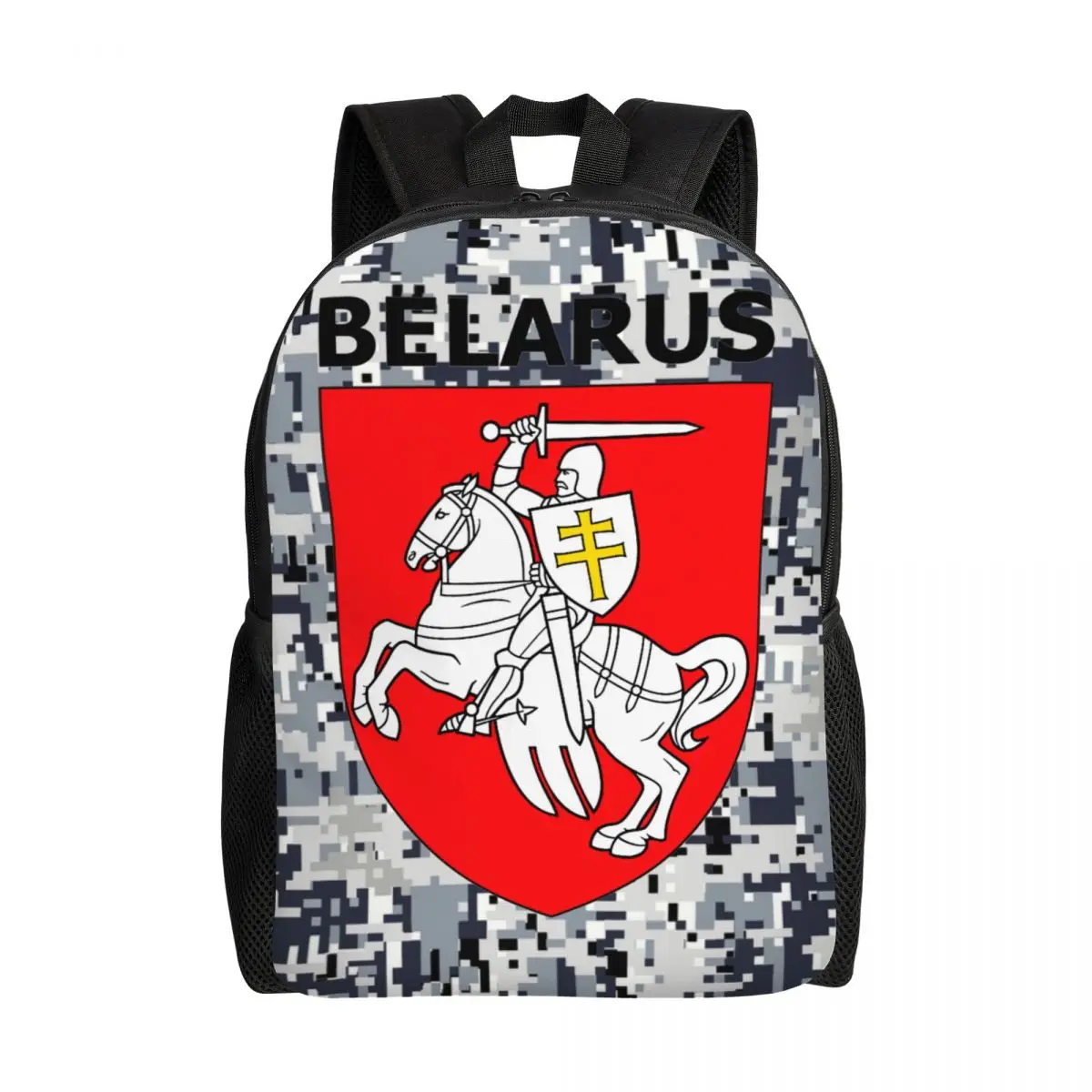 Custom Belarus Pogonya Flag Backpack Women Men Casual Bookbag for School College Protest Symbol Belarusian People Bags