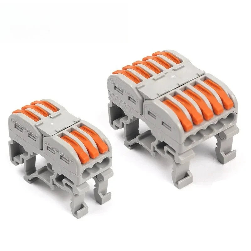 UK2.5 Guide Rail Type Replaces 32A/400V Press Type Quick-connect Terminal Blocks 1 Out 2 Out 4 DIY Terminal Connectors 2213 2215