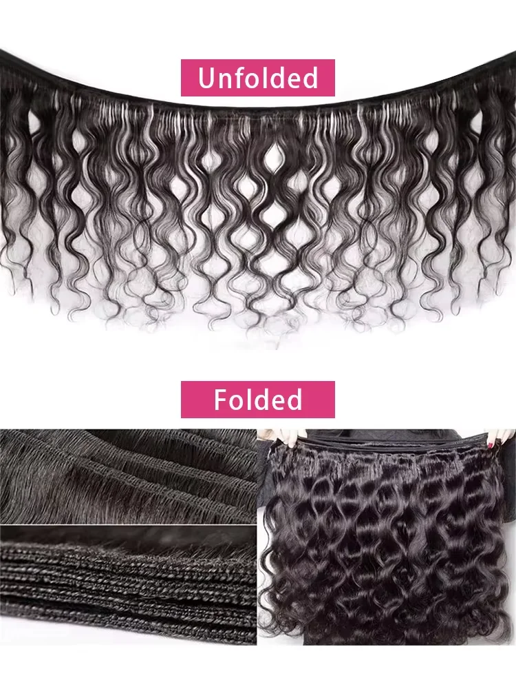 Mechones de cabello ondulado de 30 y 40 pulgadas, 100% cabello humano brasileño sin procesar, 1/4 mechones para extensiones de cabello de doble trama sin procesar