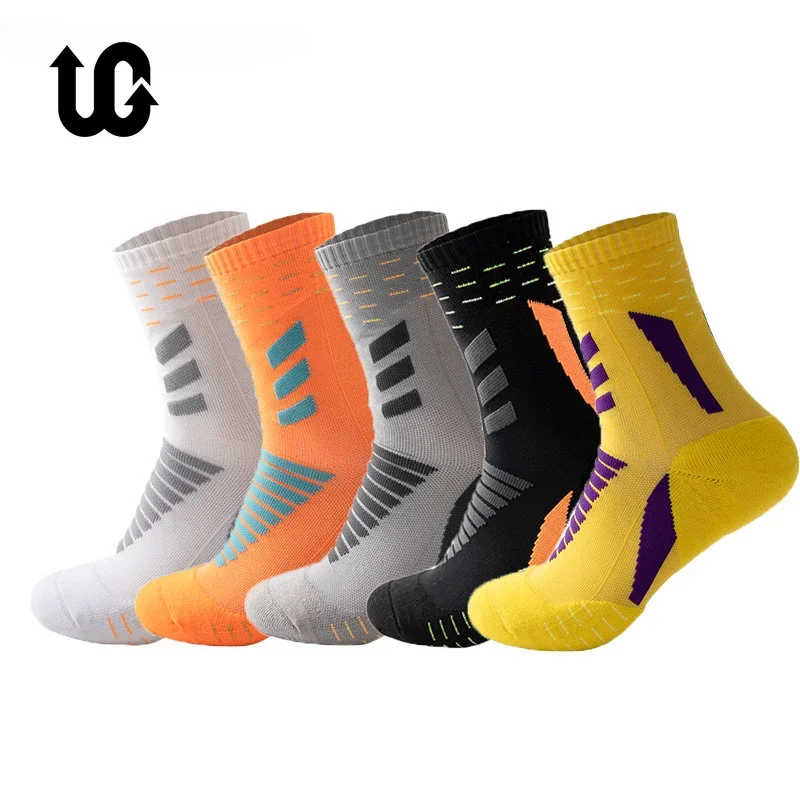 5Pairs Professional Super Star Basketball Socks Elite Thick Sports Cycling Socks Durable Skateboard Towel Bottom Socks Stocking