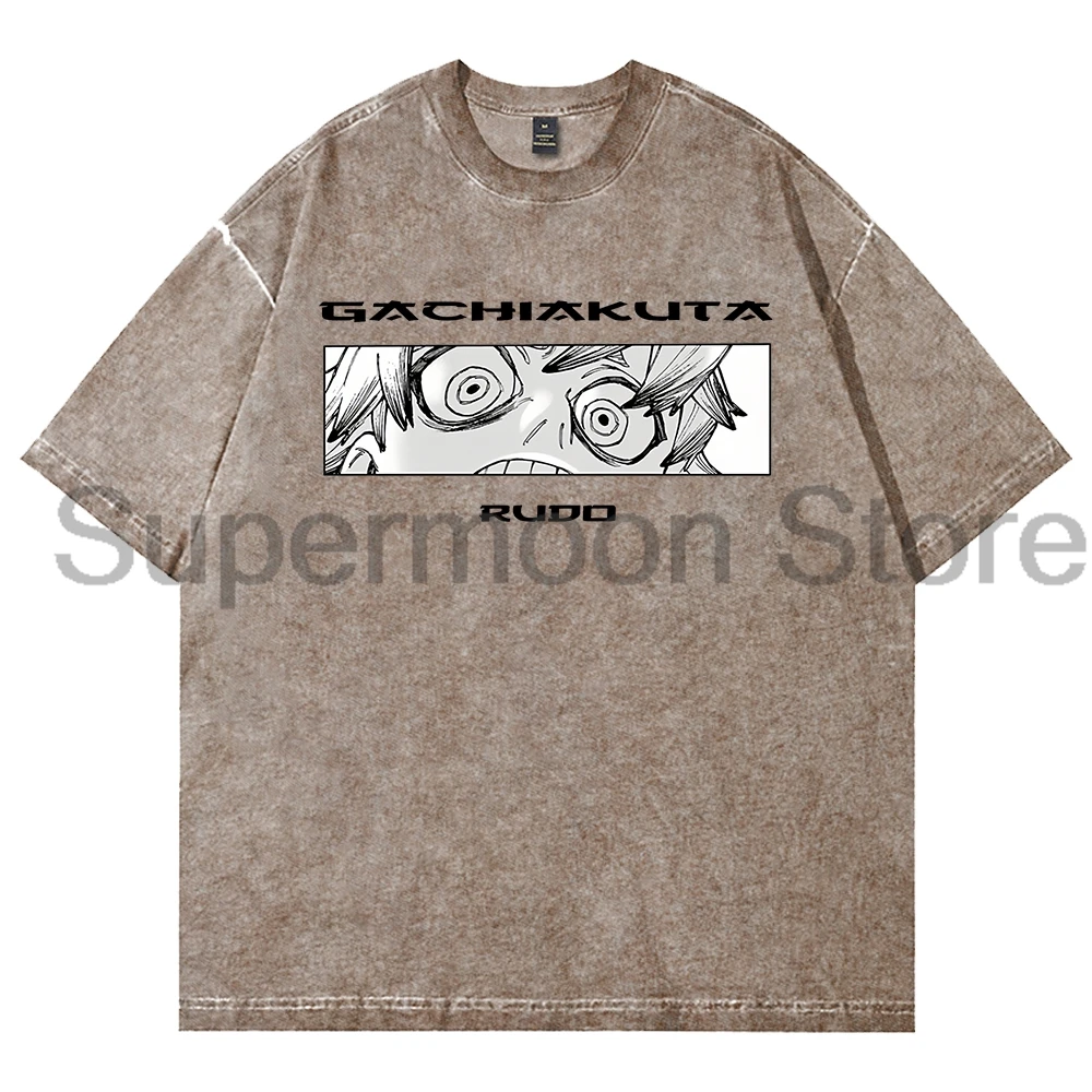 

Gachiakuta аниме манга Rudo Merch мытая футболка с круглым вырезом с короткими рукавами хлопковая футболка для женщин и мужчин уличная одежда топы в стиле Харадзюку