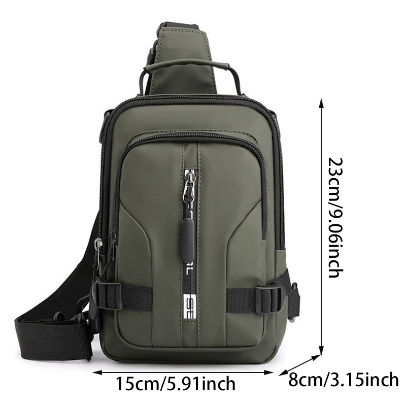 Men Multifunction USB Shoulder Bag Crossbody Bags Chest Bags Waterproof Travel Backpack Men Messenger Pack 2023