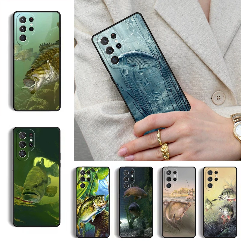 Carp Fishing Fish Phone Case for Samsung Galaxy S26 S25 Ultra S24 S23 S22 S21 Plus Note 10 Bumper Cover