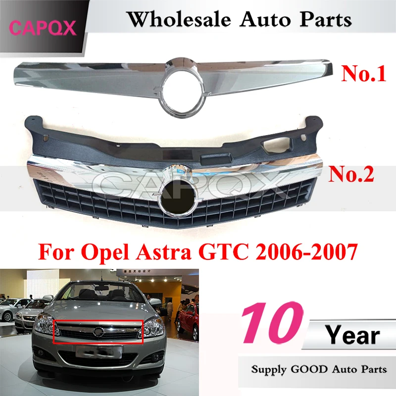 

CAPQX Car Front Bumper Grille Radiator Grille For Opel Astra GTC 2006-2007 Racing Grills Front Bumper Grille Trim Strip