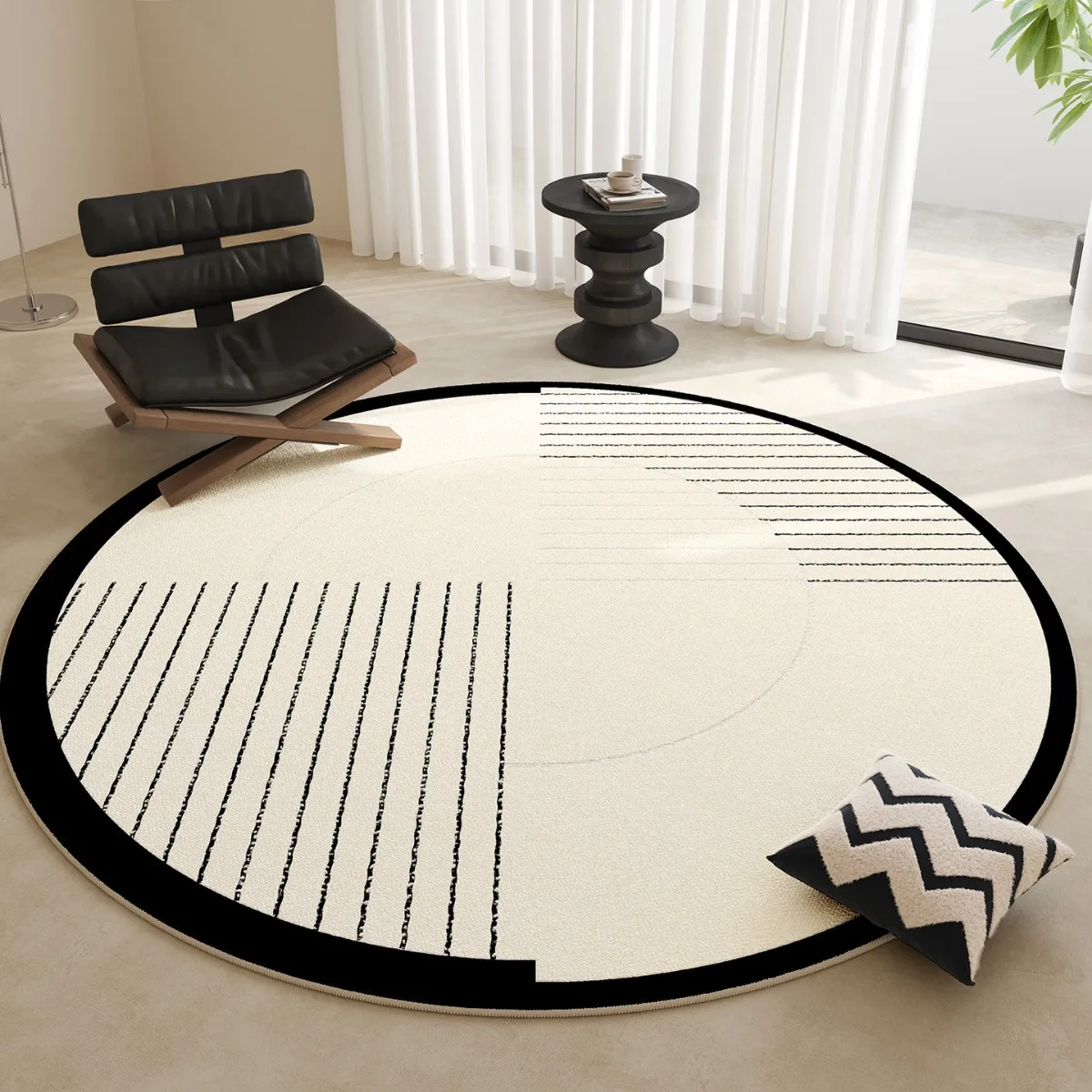 

Modern Simple Living Room Carpet Easy to Maintain Anti-Slip round Loop Velvet Rug Good Management Non-Slip Pad Easy Care