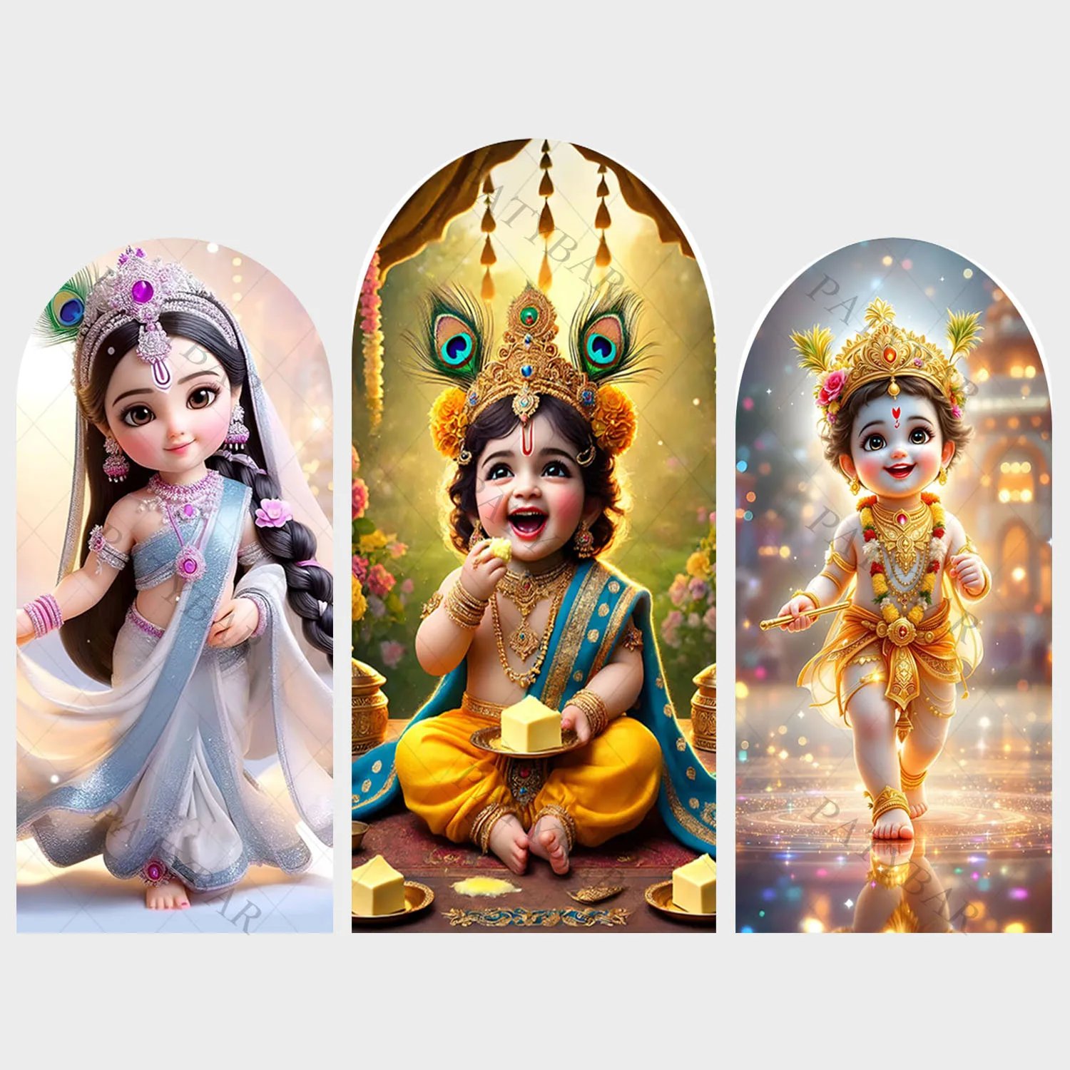 

Арка Индия Маленькая Кришна и Маленькая Редха Фон Девушка День Рождения Фон Полиэстер Арка Баннер Реквизит Для Фотографии