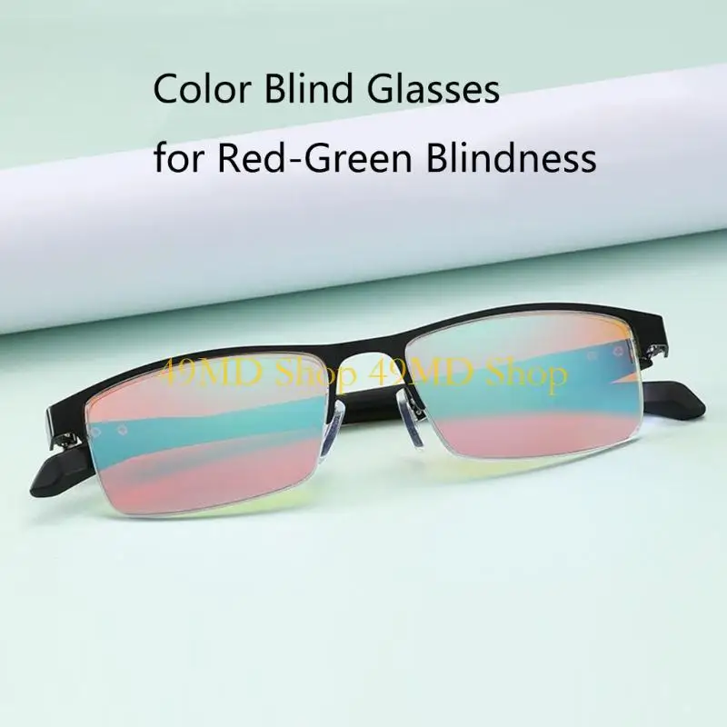 49MD Glasses for People with Red-green Color-blindness Daltonism and Color Weakness Half Frame 2-sided Coating Lenses - view 4