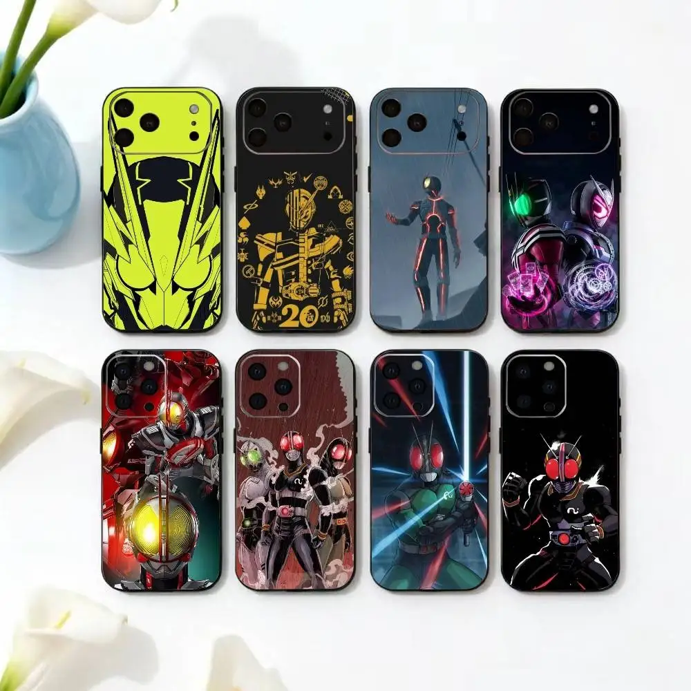 

K-KamenS COOL Rider Phone Case For iPhone 17,16,15,14,13,12,11 Plus,Pro Max,XS,Soft Silicone Black Cover