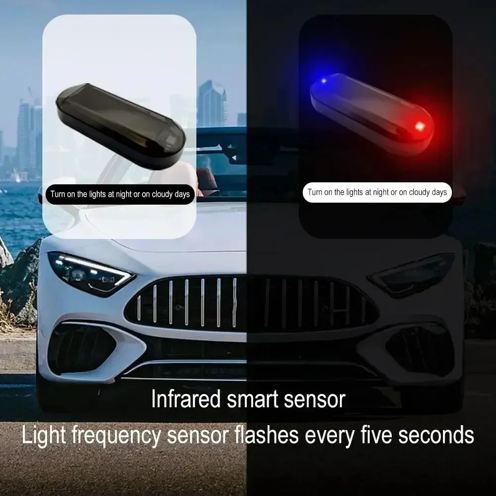 

Wireless Solar Car Alarm Light Simulated Caution Flashing LED Lamp Car Warning-Light Night Security Simulated Alarm Caution Lamp