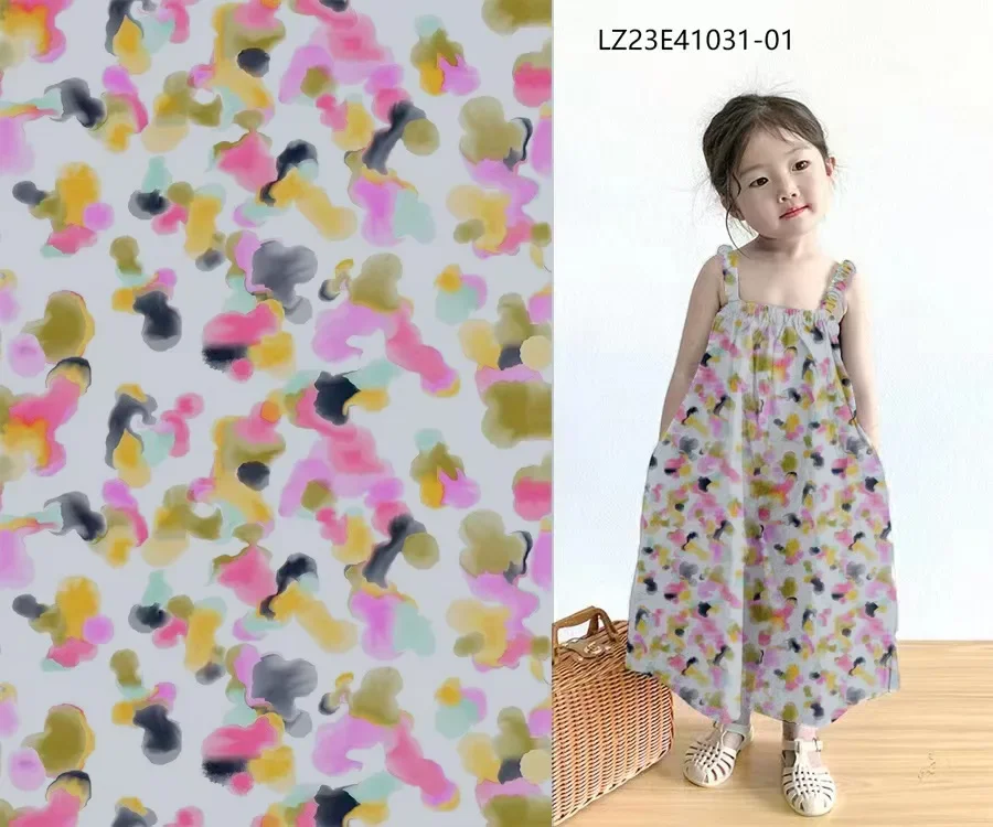 

Light pink floral, 100% cotton, 80% free fabric, digital printing, sewn fabric, children's designer fabric Fabrics by the meter