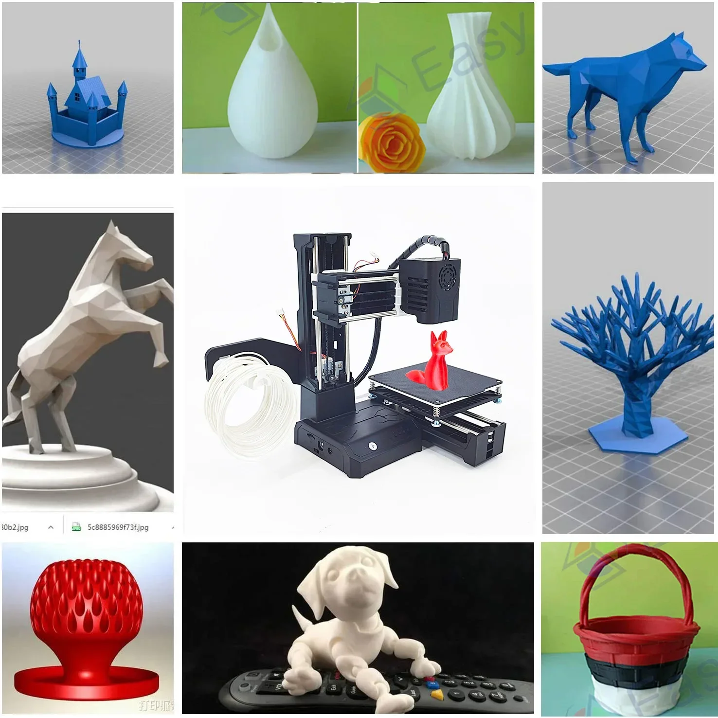 Mini 3D Printer Print size 100x100mm Toys and Models Printing for Kids Gift Designers and DIY 3D Printer Kit Machine FDM