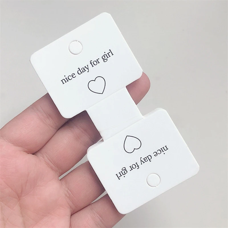 50Pcs Hair Accessories Display Cards Cardboard DIY Jewelry Holder Selling Organizer Hairband Hanging Labels Packaging Material