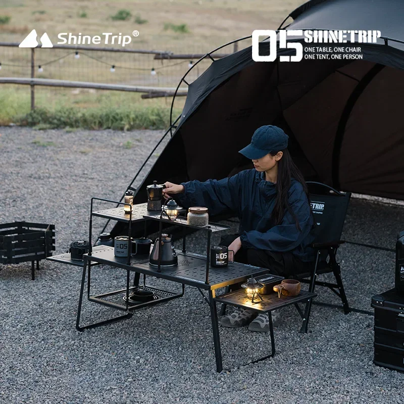 ShineTrip IGT Table Free Combination Folding Table Carbon Steel Expandable Igt Unit board Camping Barbecue Table