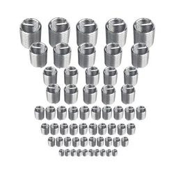 Thread Repair Insert Kits Wire Braces Bushing Screws Sleeve Threaded Sheath M3 M4 M5 M6 M8 M10 M12 Silver Stainless Steel 60pcs