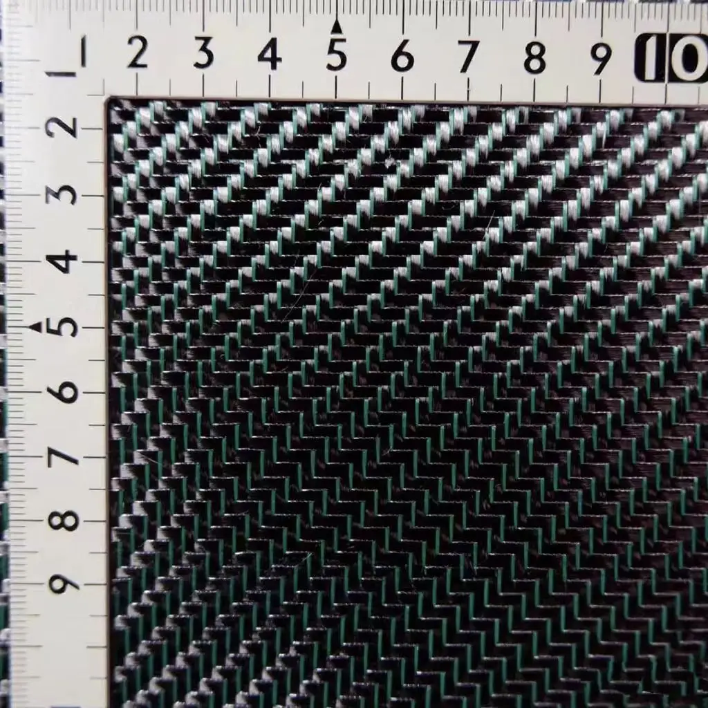 

3k 200g 2x2 twill Plain real carbon fiber and metal wire mixed woven Small size sample red blue purple green Wire fabric Roll up