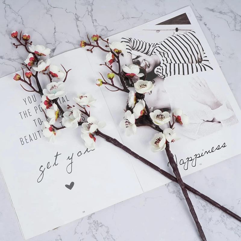 الزهور الاصطناعية الربيع زهر البرقوق فرع الخوخ زهور الحرير للمنزل حفل زفاف السنة الجديدة اكاليل الديكور اكسسوارات #4