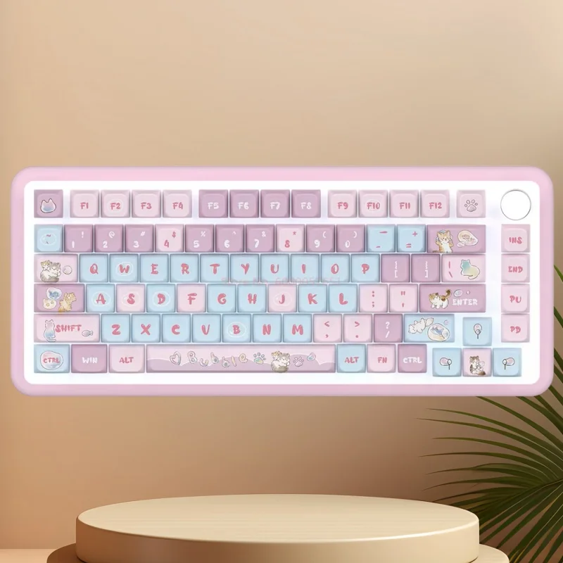 Neue Bubble Kitten Themed Tastenkappen 138/158 Tasten Mda Profil Pbt Thermosublimation Mechanische Tastatur Anime Spiel Cartoon Tastenkappen