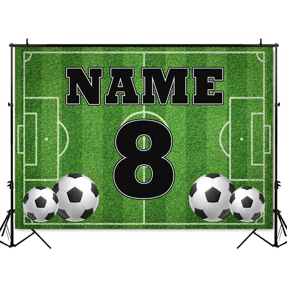 Boy Birthday Backdrop for Newbron Kid Portrait Customize Football Soccer Field Sports Poster Baby Shower Backdrop Photo Studio