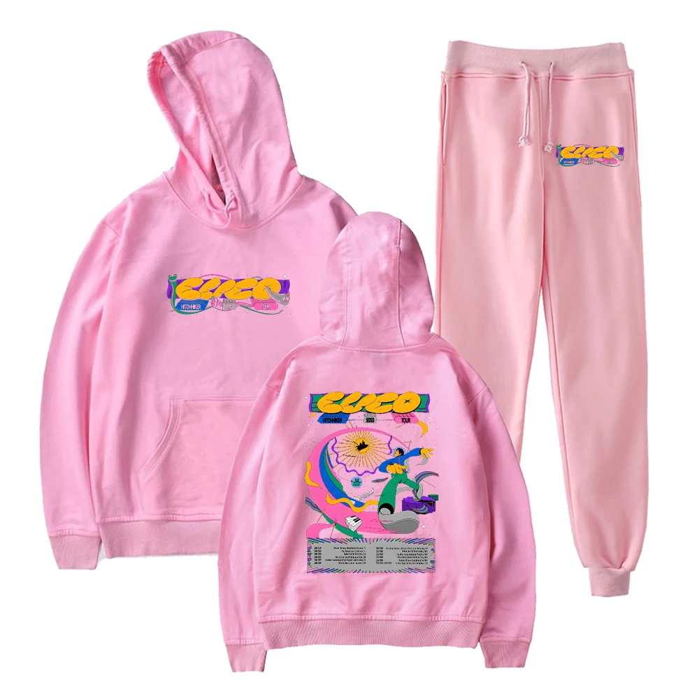 Cuco Hitchhiker Tour Hoodie Jogger Pants Two Piece Set Sweatshirts+Sweatpants Hip Hop Rapper 2023 Tour Men Women's Set