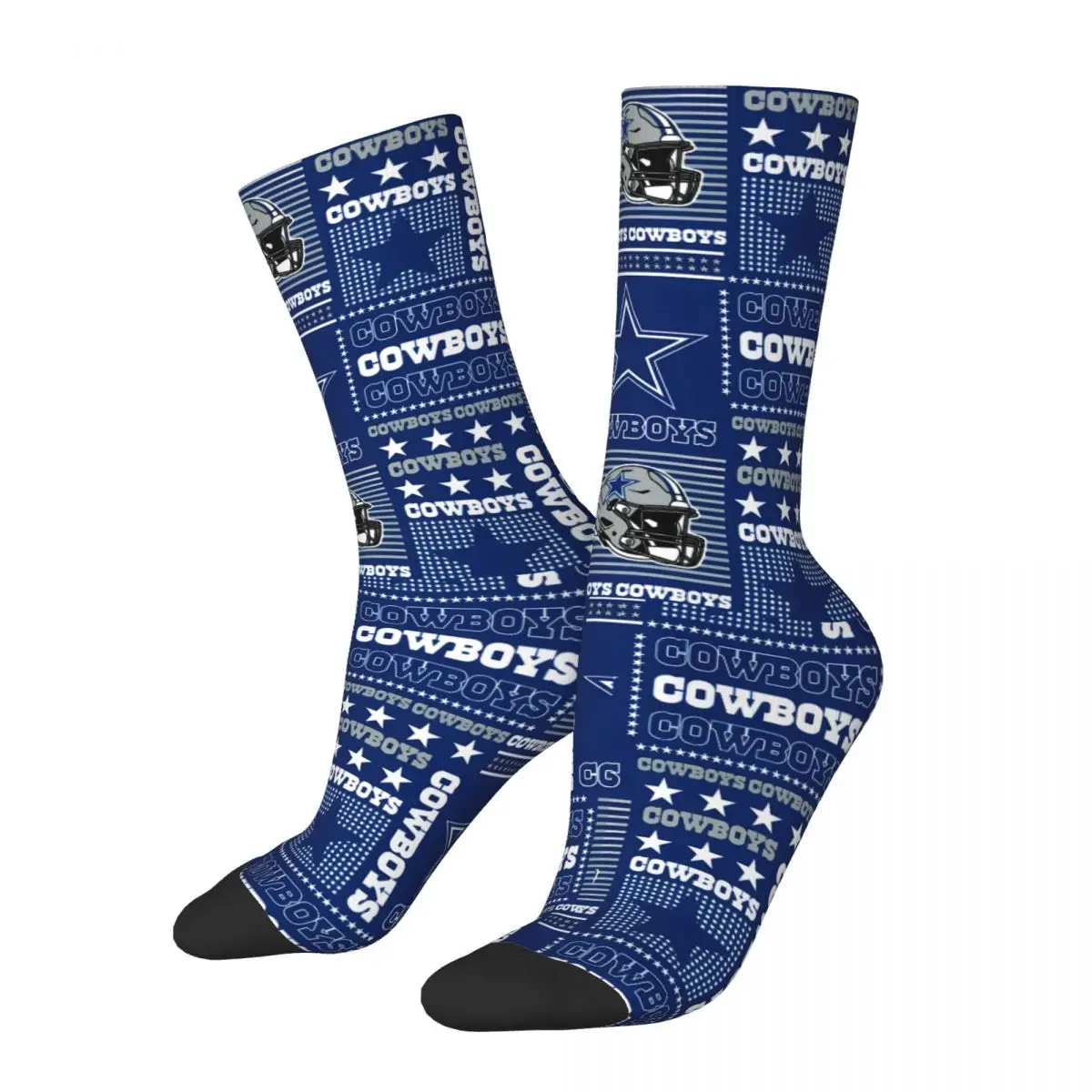 

Retro Blue Star Men's Socks Novelty Pattern Printed Crazy Crew Sock