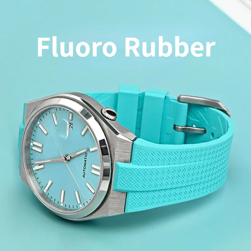 FKM Fluoro Rubber Watch Strap for Citizen TSUYOSA Collection NJ0150 NJ0151ME Silicone Watchbands Men Women Bracelet Colorful