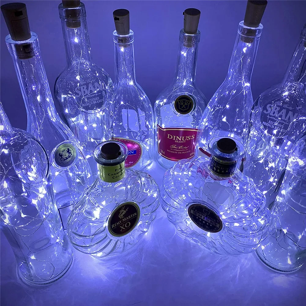 20 LED 10 Packs Wine Bottle Lights Copper Wire Fairy String Light Warm White Bottle Stopper Atmosphere Lamp for Xmas Holiday