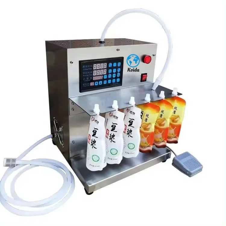 Máquina de enchimento de líquidos semiautomática com bomba magnética TLF para embalagens de bebidas de ketchup e leite de soja em sacos de plástico e caixas