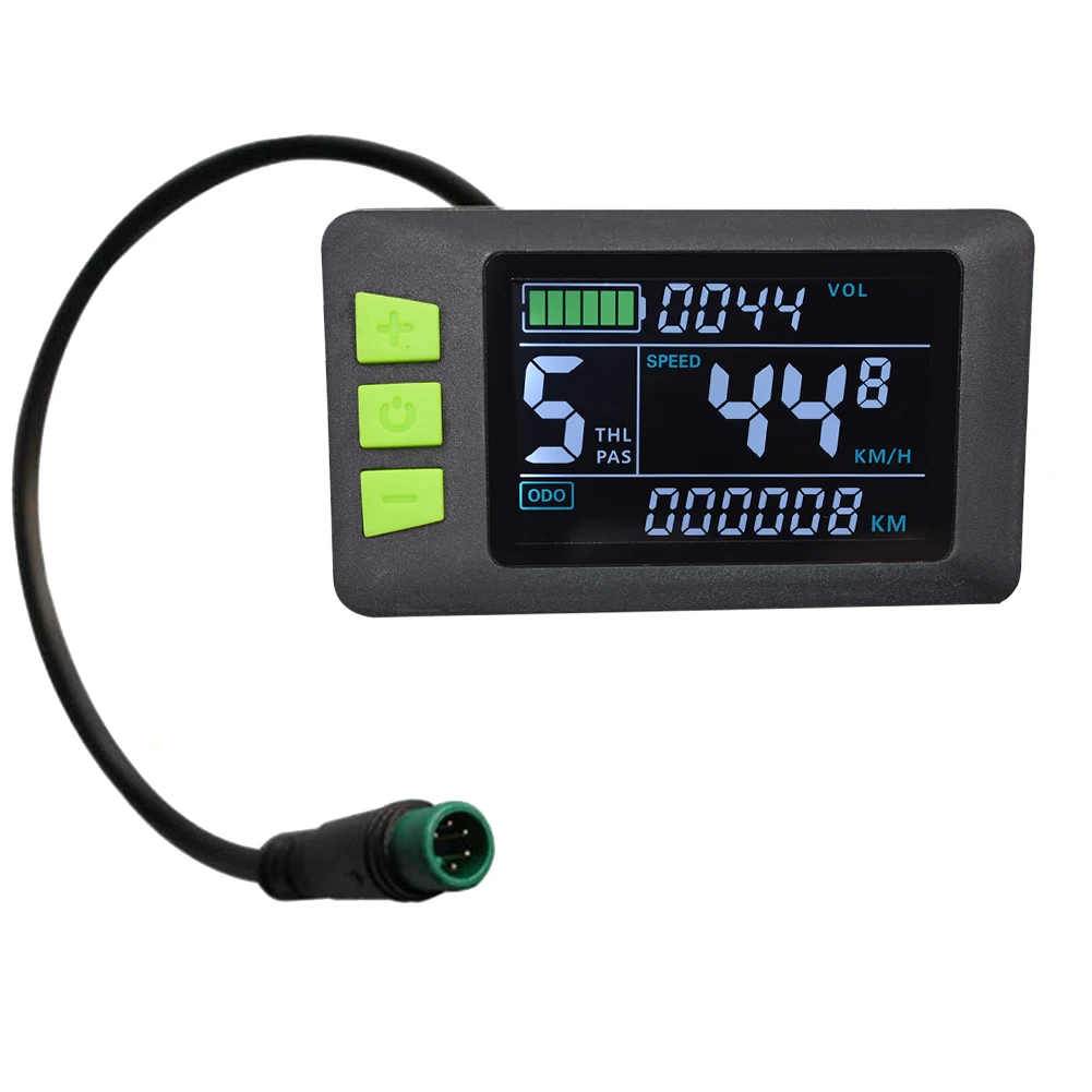 

24V 36V 48V P3C Electric Bike LCD Display Meter E Scooter LCD Panel Waterproof Cable Full Function Black Color