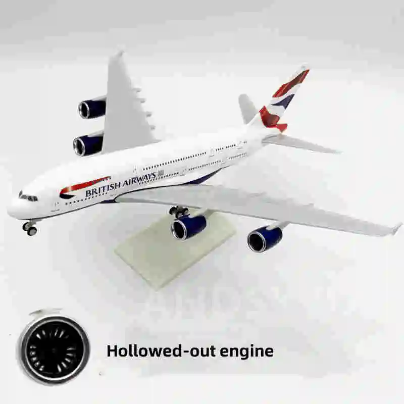دييكاست الراتنج 30 سنتيمتر 1/240 مقياس نموذج طائرة 380 A380 الخطوط الجوية البريطانية لعبة الطائرات مع عجلة لعب الأولاد الاطفال نموذج #5