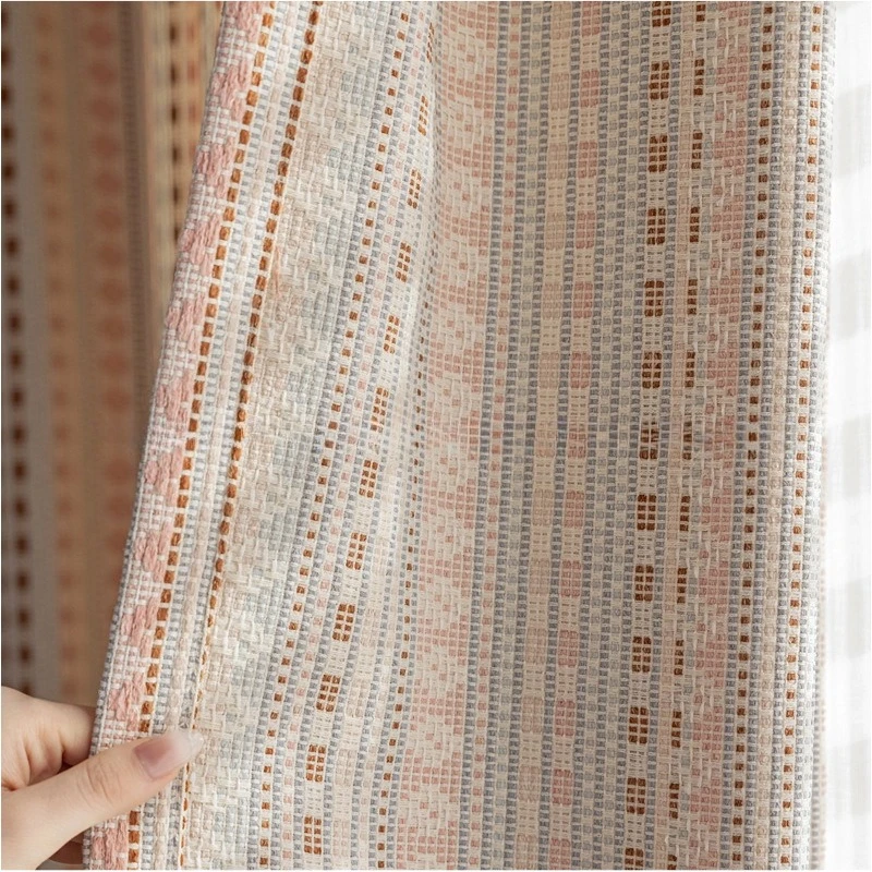 Custom Size Decor Modern Fel Island Children's Room Dopamine Color Blackout Curtains for Living Dining Room Bedroom Window
