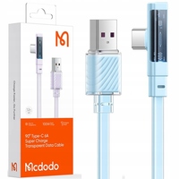 MCDODO USB-C CABLE ANGLE FAST USB CHARGE TYPE C 6A 100 IN BLUE 1M