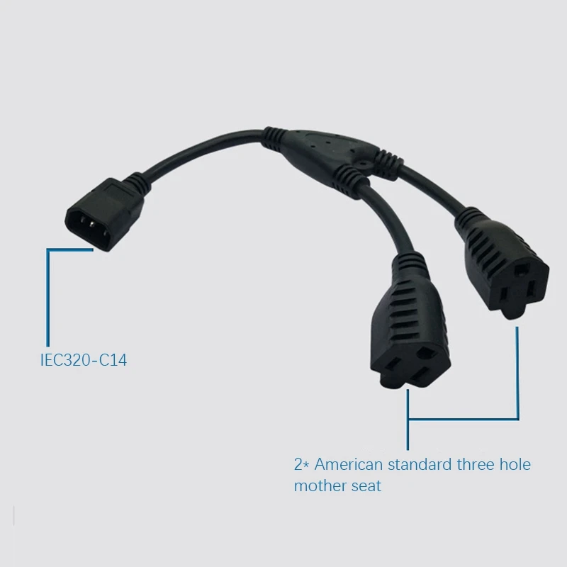 Power Extension Cord, C14 To 2X5-15R American Power Conversion Cord For Laptops, Electric Kettles, Etc(0.3M)