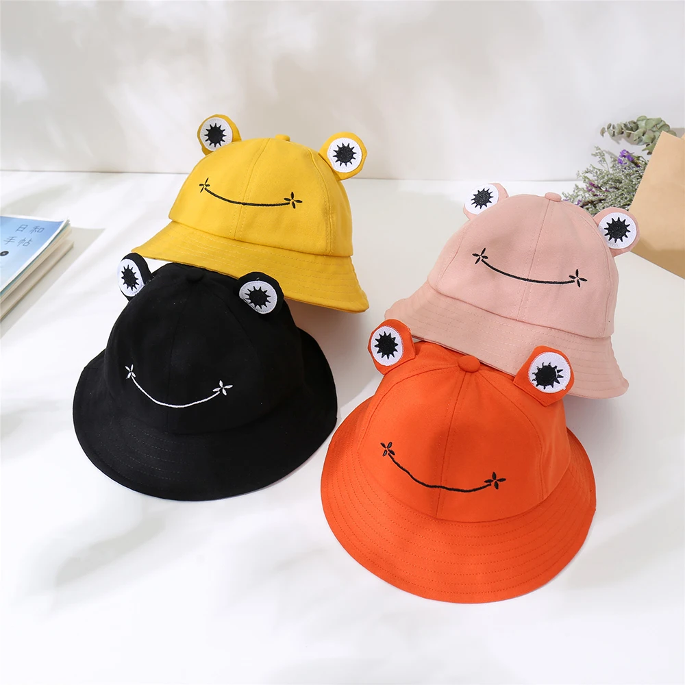 Parent-Kid Cartoon Frog Bucket Hat Panama Fishing Cap Cute Froggy Hat Homme Femme Bob Chapeau Summer Outdoor Sun Fisherman Hats