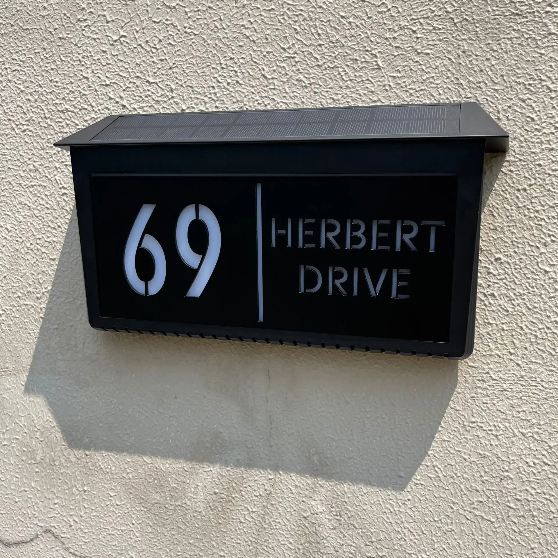 Modern Residential Sign Solar House Address Sign Changeable Light High brightness Outdoor House Number Street Name Door Plates