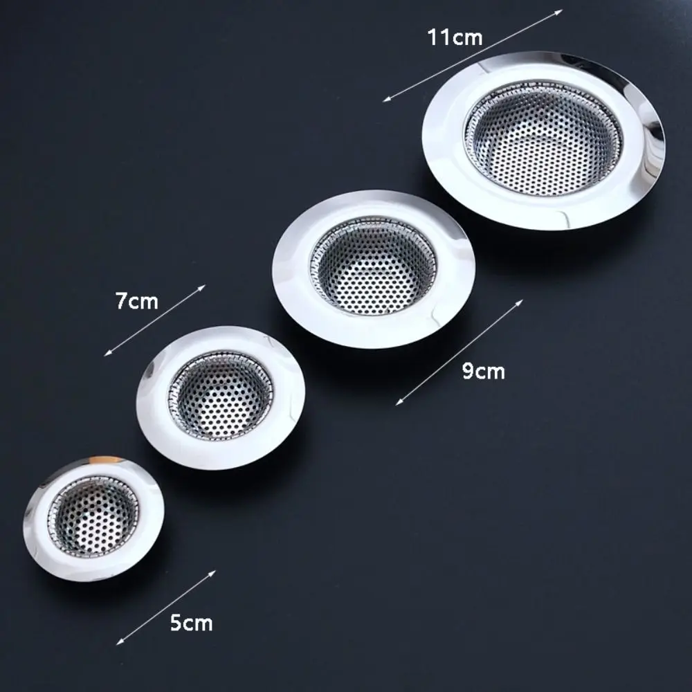 Stainless Steel Mesh Kitchen Sink Strainer Anti-clogging Filter Flume Filter Bathroom Sewer Drain Hole Strainer Kitchen Gadget