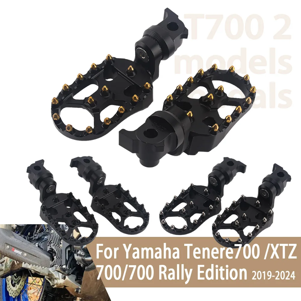 

For Yamaha Tenere 700 XTZ 700 2019-2024 Footpegs Footrests Foot Pedals Tenere700 T700 Rally Edition 2020 2021 2022 2023 2024