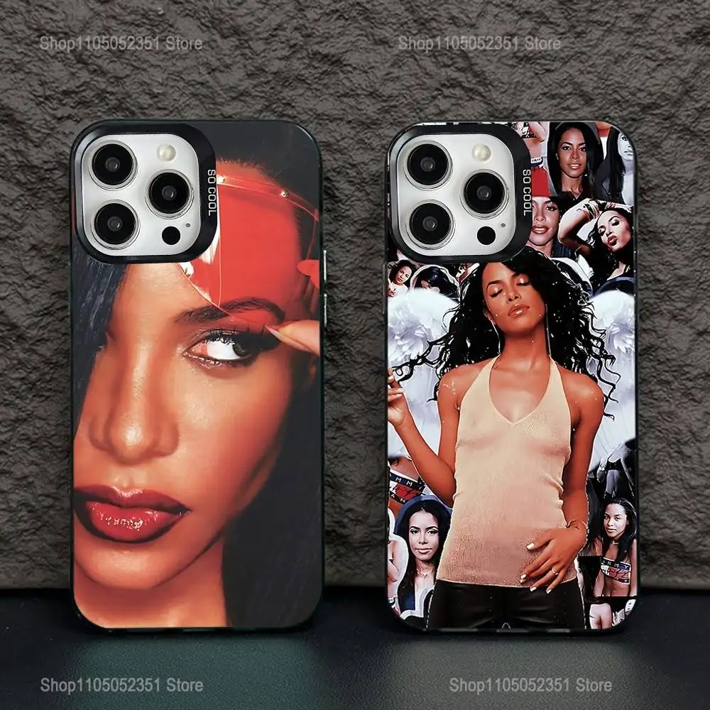 

Singer A-AaliyahS hip pop Phone Case For iPhone 16,15,14,13,12,11,Pro,XS,Max,Plus,Mini,SE Black Candy Matte Shockproof Cover