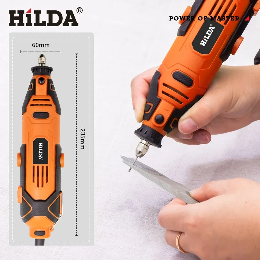 HILDA 200W Engraver Electric Drill Engraving Dremel Rotary Tool Machine New Style Variable Speed Mini Drill Power Tools