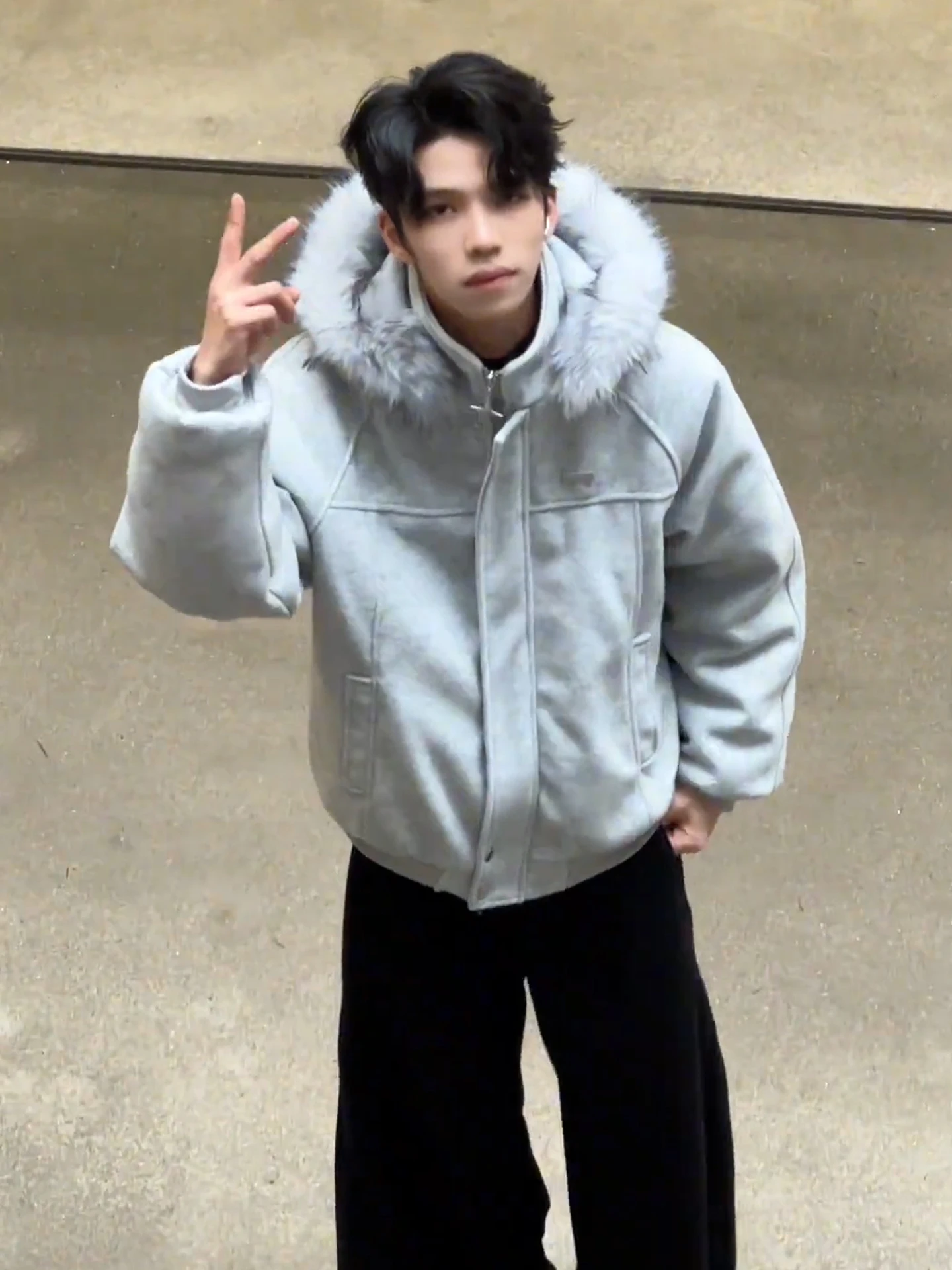 

Cleanfit Thiened Woolen Coat ex Winter Hooded Cotton Jaet Warm Faionable Casual Outerwear for Teens And Adults