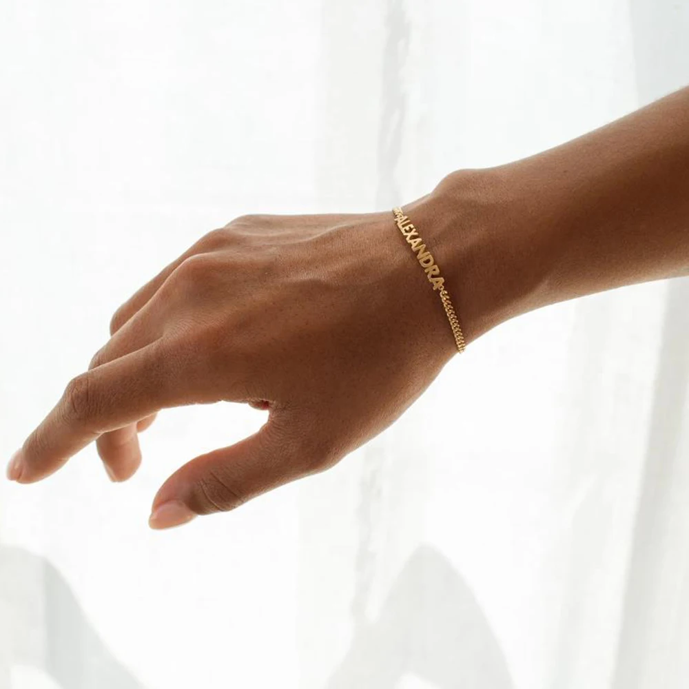 سوار اسم مخصص، مجوهرات اسم شخصي، قلادة شخصية، هدية شخصية، هدية عيد الحب