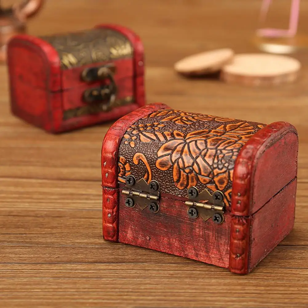 Jewelry Organizer Retro Elegant Wooden European Style Jewelry Storage Case Vintage Treasure Storage Box Household Supplies