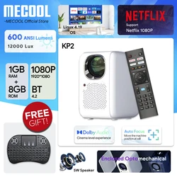 MECOOL 2023 글로벌 버전 프로젝터, 돌비 오디오 홈 시어터, 리눅스 1 + 8G, 2.4G, 5G 와이파이, 넷플릭스 인증, KP2 글로벌 버전