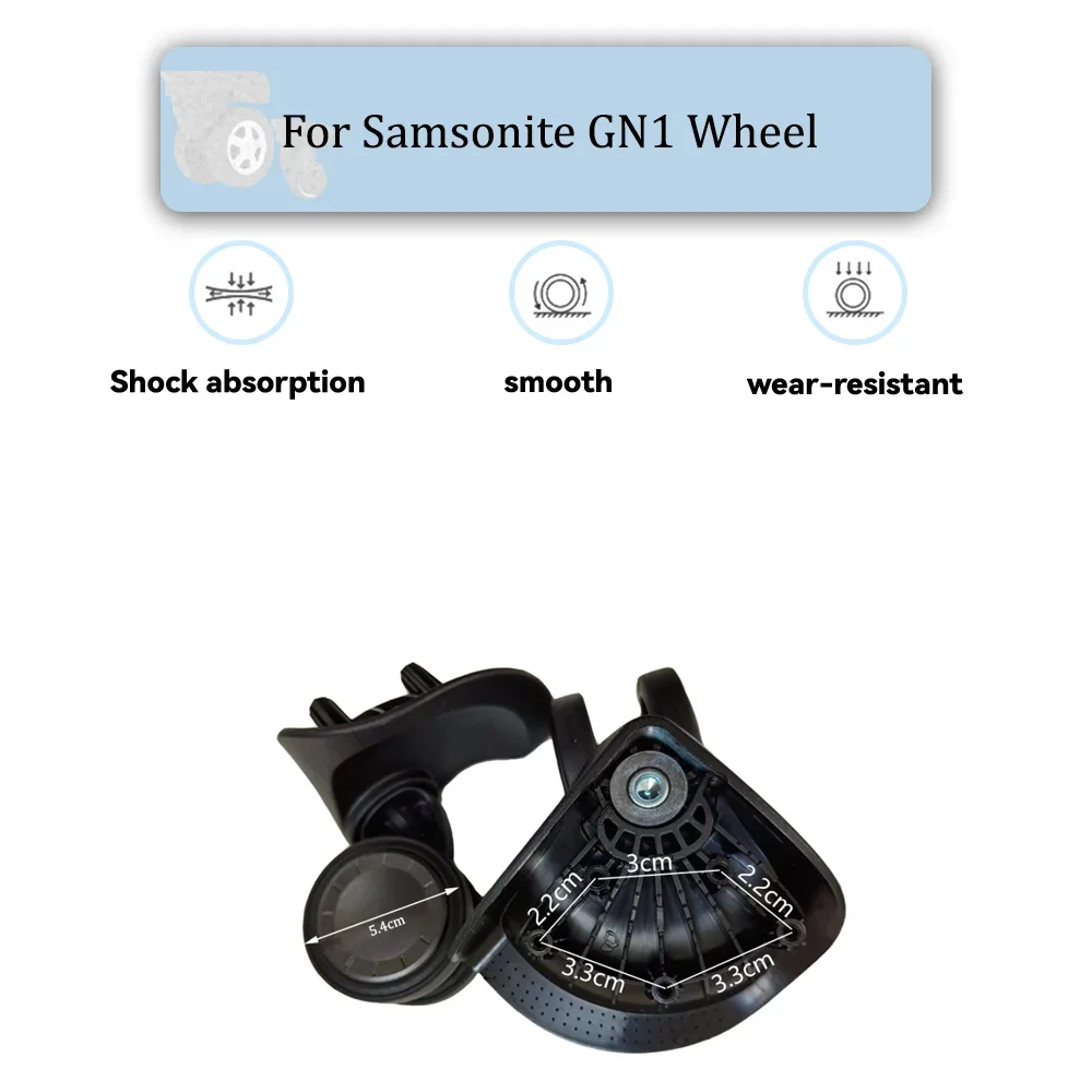 

For Samsonite GN1 Universal Wheel Black Replacement Suitcase Rotating Silent Smooth Shock Absorbing Wheel Accessories Wheels