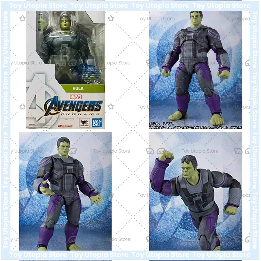Figura de acción Bandai SH Figuarts SHF Hulk en stock, juguete coleccionable, modelo de regalo, figura de PVC de Marvel Anime.