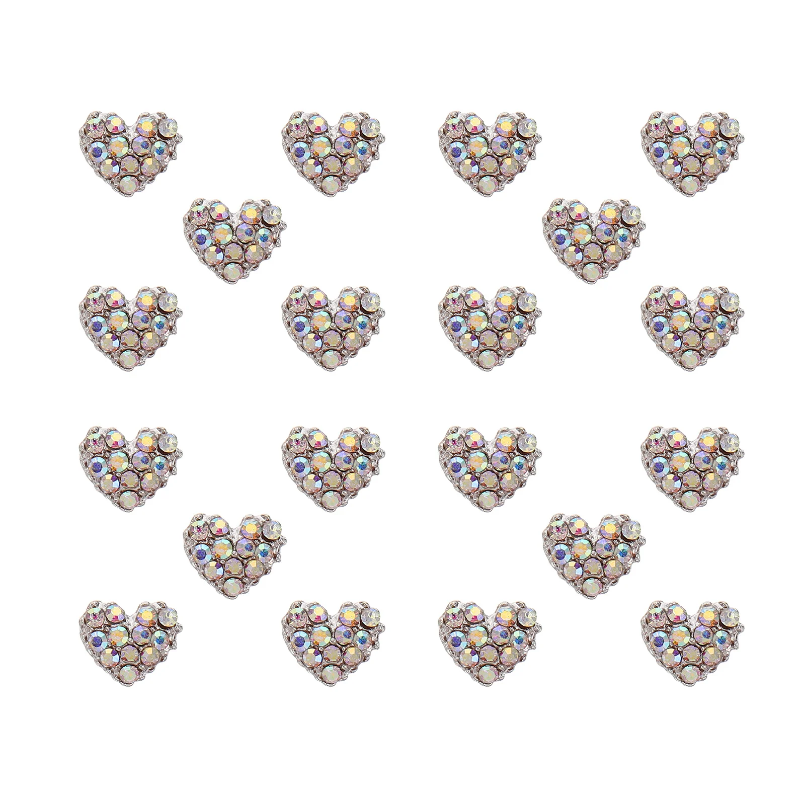 

20Pcs Heart Nail Rhinestones Alloy 3D Charms Nail Art Decoration for Halloween Birthday Holiday DIY Manicure Heart Rhinestone