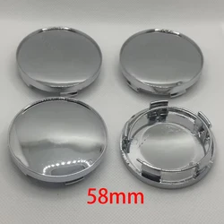 4Pcs/Set 58mm Car Wheel Center Caps Car Rim Hubcap Cover Black Silver ABS Hubcap Dust-proof Covers Car Modification Accessories