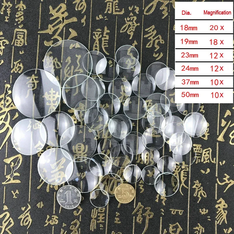 Dia.18/23/37/50mm Plano Convex Lens Optical Magnifying Glass DIY LED Condensor