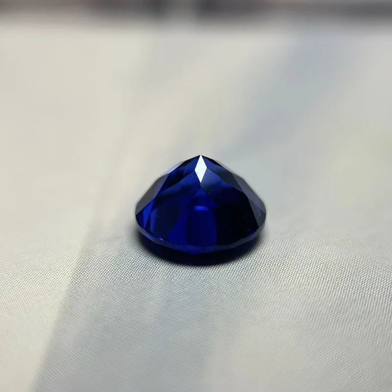 

Hot Sell Lab Grown Sapphire Round Shape Royal Blue Color Charm Bead Top Quality for Diy Jewelry Making Pendant Selectable AGL Ce