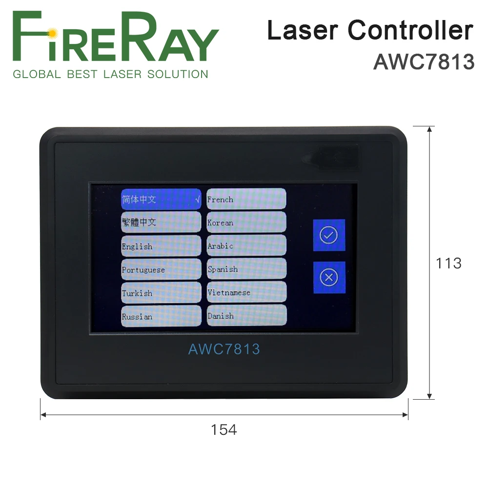 FireRay Trocen AWC7813 Co2 Laser Controller AWC7824 for Co2 Laser Engraving Cutting Machine