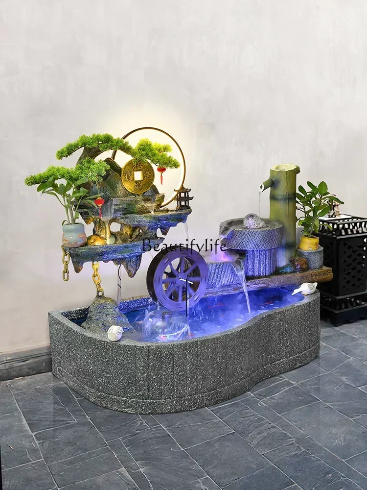 

Chinese-style flowing water fountain indoor landscape decoration water system courtyard garden rockery fish pond ornament